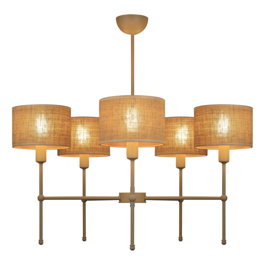 Lestenec na drogu MADELA 5xE14/40W/230V juta/bež