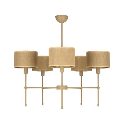 Lestenec na drogu MADELA 5xE14/40W/230V juta/bež