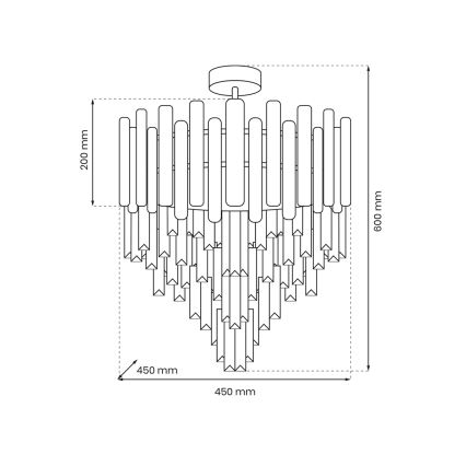 Lestenec na drogu MADISON 9xE14/40W/230V mat krom