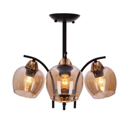 Lestenec na drogu MERRA 3xE27/40W/230V črna/bež