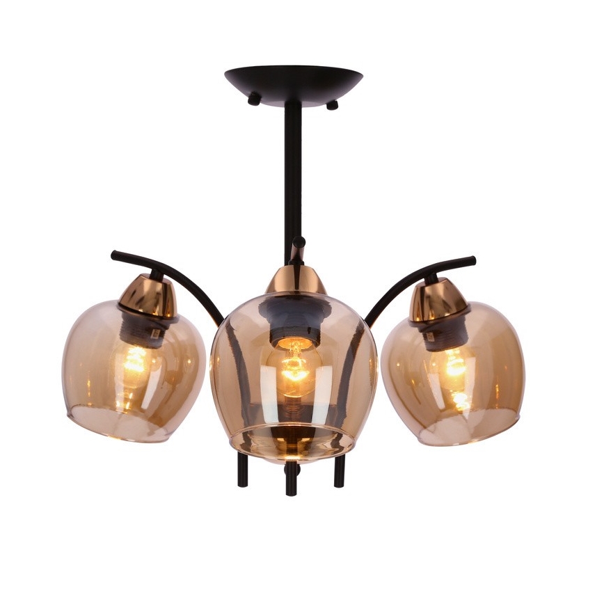 Lestenec na drogu MERRA 3xE27/40W/230V črna/bež