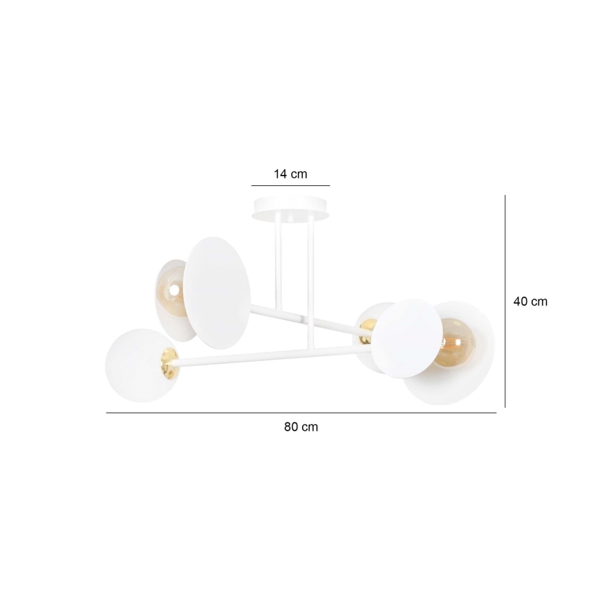 Lestenec na drogu MINERVA 2xE27/15W + 2xE14/10W/230V bela