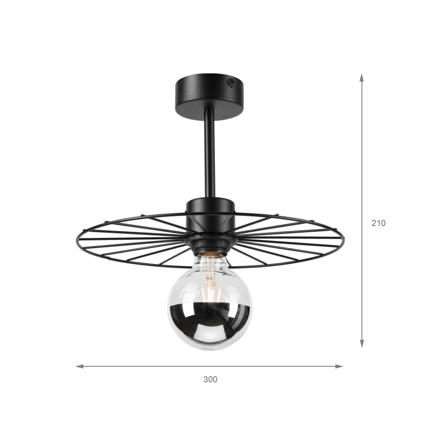 Lestenec na drogu MONTANA 1xE27/15W/230V pr. 30 cm črna