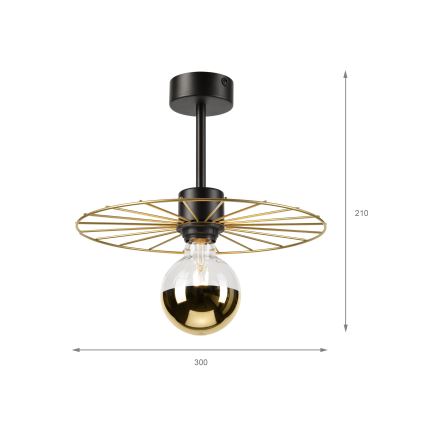 Lestenec na drogu MONTANA 1xE27/15W/230V pr. 30 cm zlata/črna