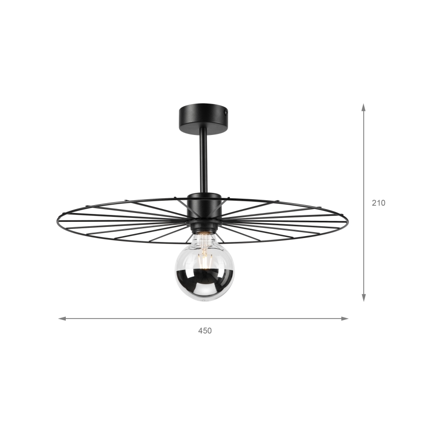 Lestenec na drogu MONTANA 1xE27/15W/230V pr. 45 cm črna