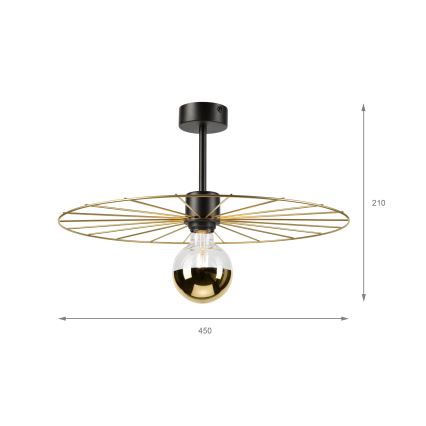 Lestenec na drogu MONTANA 1xE27/15W/230V pr. 45 cm zlata/črna