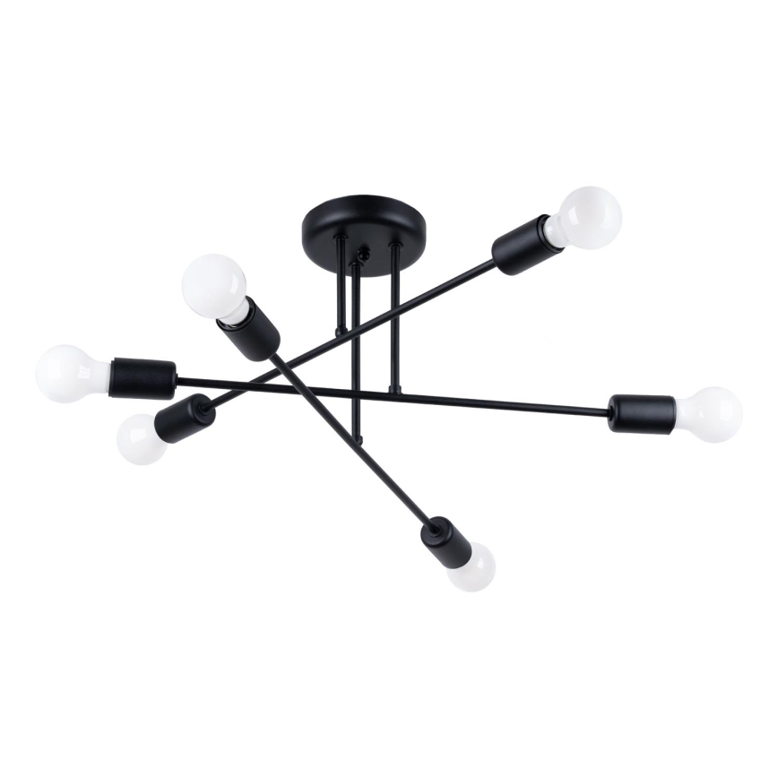 Lestenec na drogu NORAH 6xE27/15W/230V črna