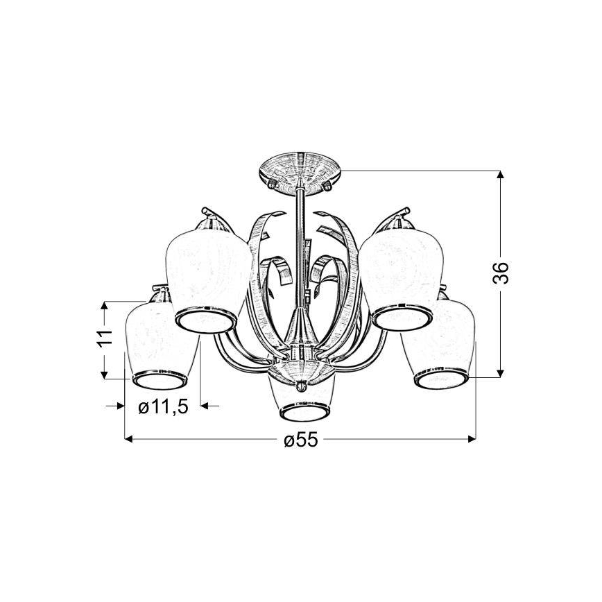 Lestenec na drogu OPERA 5xE27/60W/230V