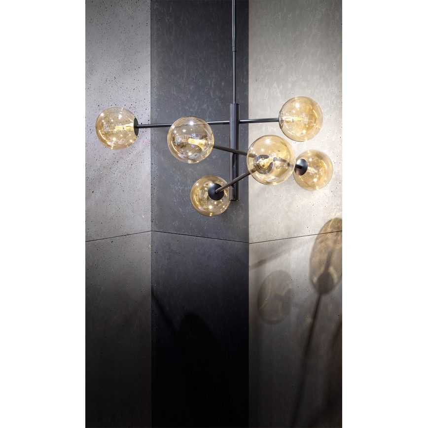 Lestenec na drogu ORO 6xG9/12W/230V črna/zlata