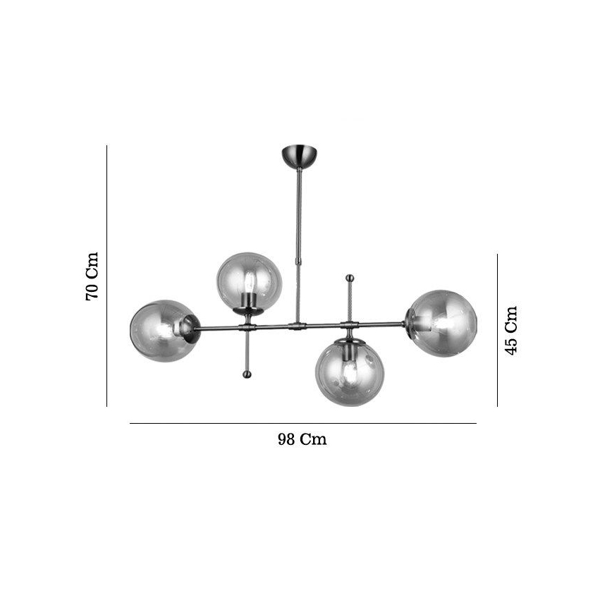 Lestenec na drogu POLINO 4xE27/40W/230V bronast