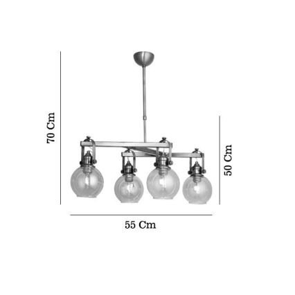 Lestenec na drogu POLINO 4xE27/40W/230V bronast
