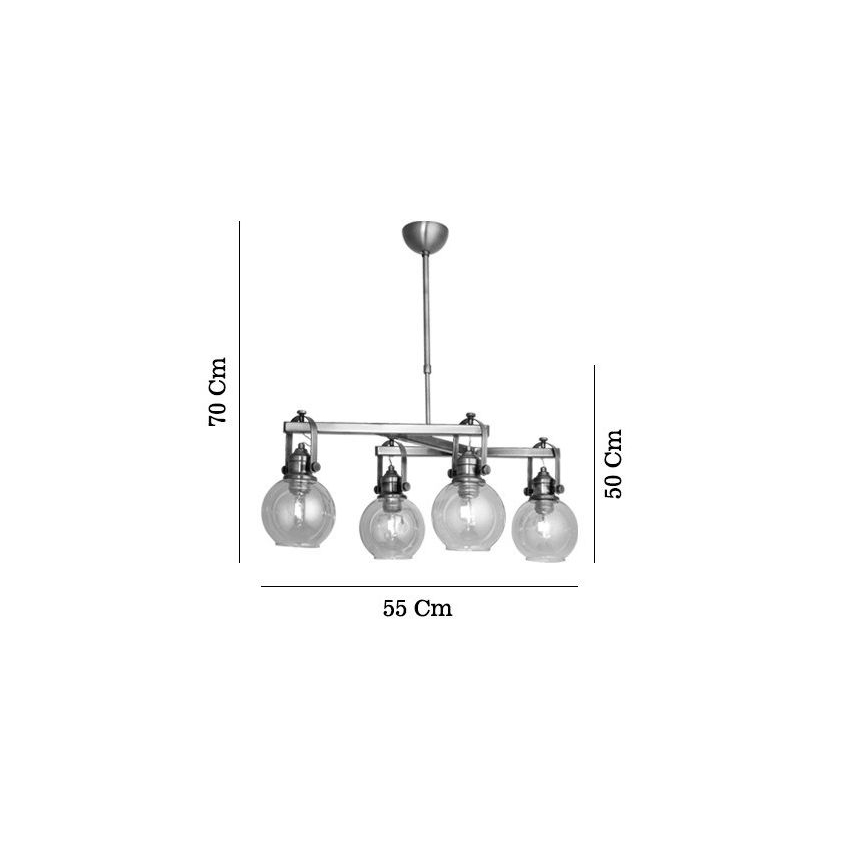 Lestenec na drogu POLINO 4xE27/40W/230V bronast