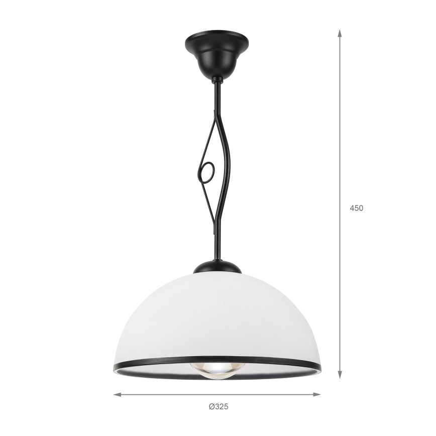 Lestenec na drogu RETRO 1xE27/60W/230V črna/bela