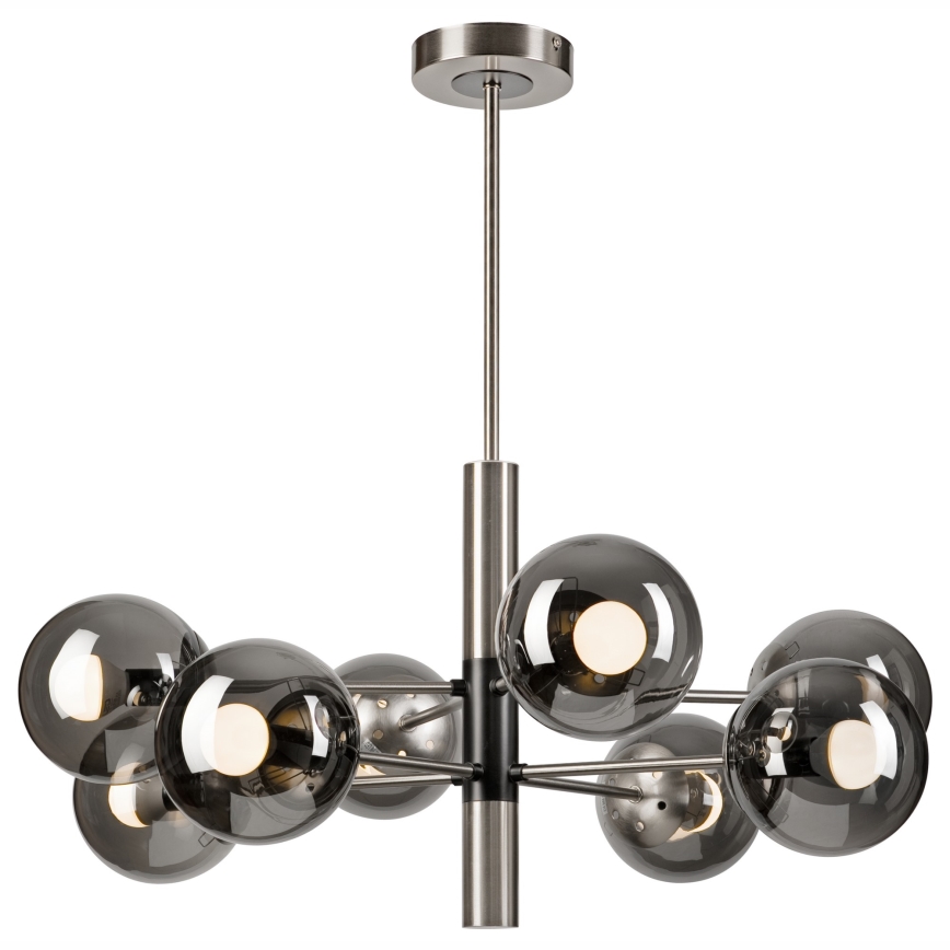 Lestenec na drogu ROLLO 8xE14/5W/230V mat krom/dimna