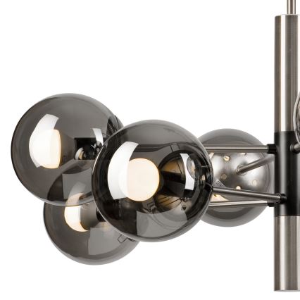 Lestenec na drogu ROLLO 8xE14/5W/230V mat krom/dimna