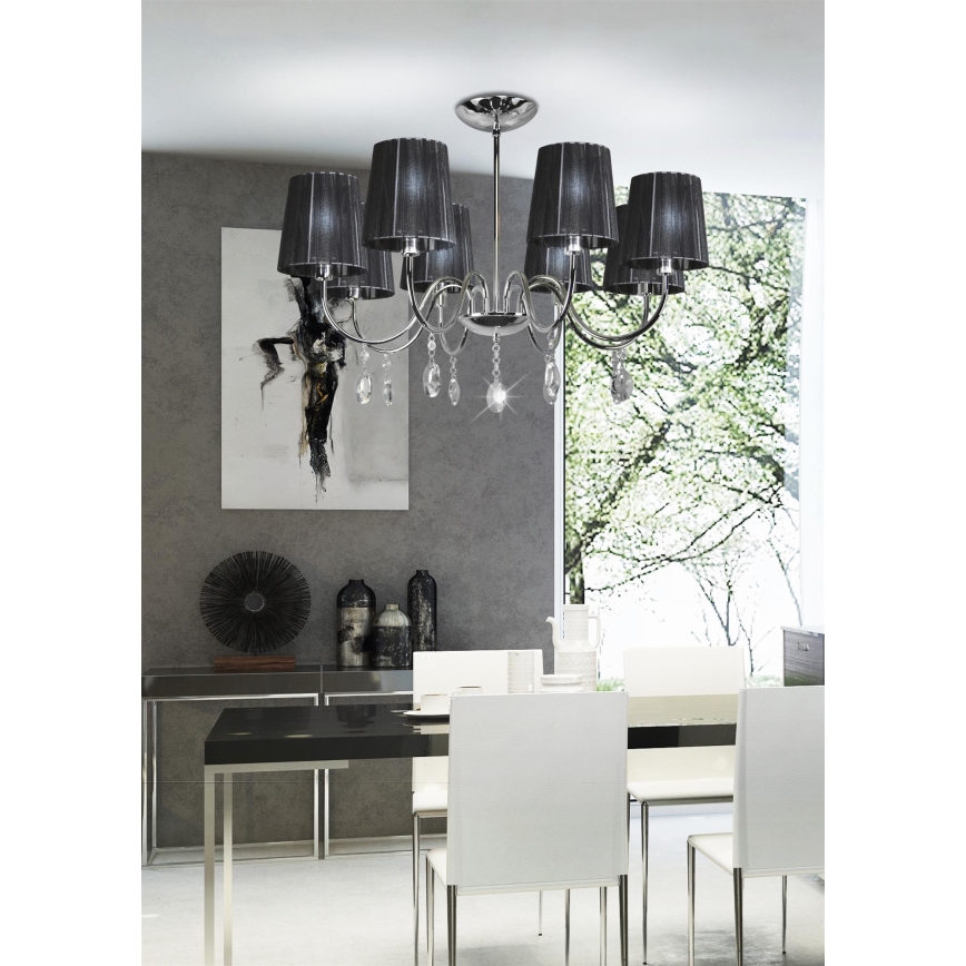 Lestenec na drogu SORENTO 8xE14/40W/230V črn