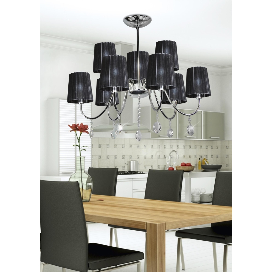 Lestenec na drogu SORENTO 9xE14/40W/230V črn