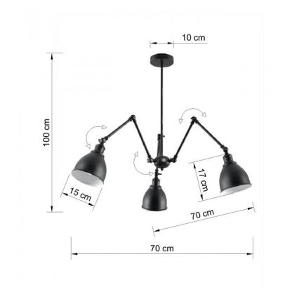 Lestenec na drogu STARK SHADE 3xE27/60W/230V