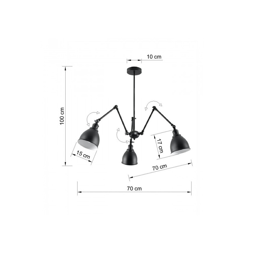 Lestenec na drogu STARK SHADE 3xE27/60W/230V