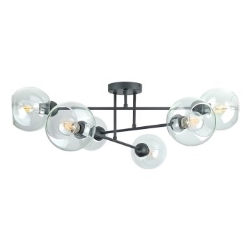 Lestenec na drogu VASCO 6xE27/60W/230V črna/prozorna