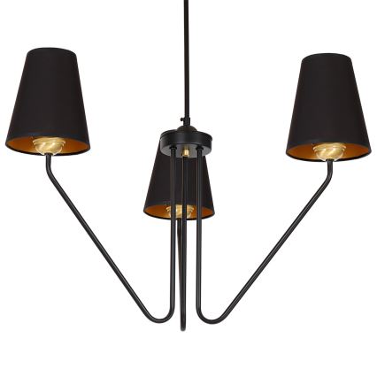 Lestenec na drogu VICTORIA 3xE27/60W/230V črna