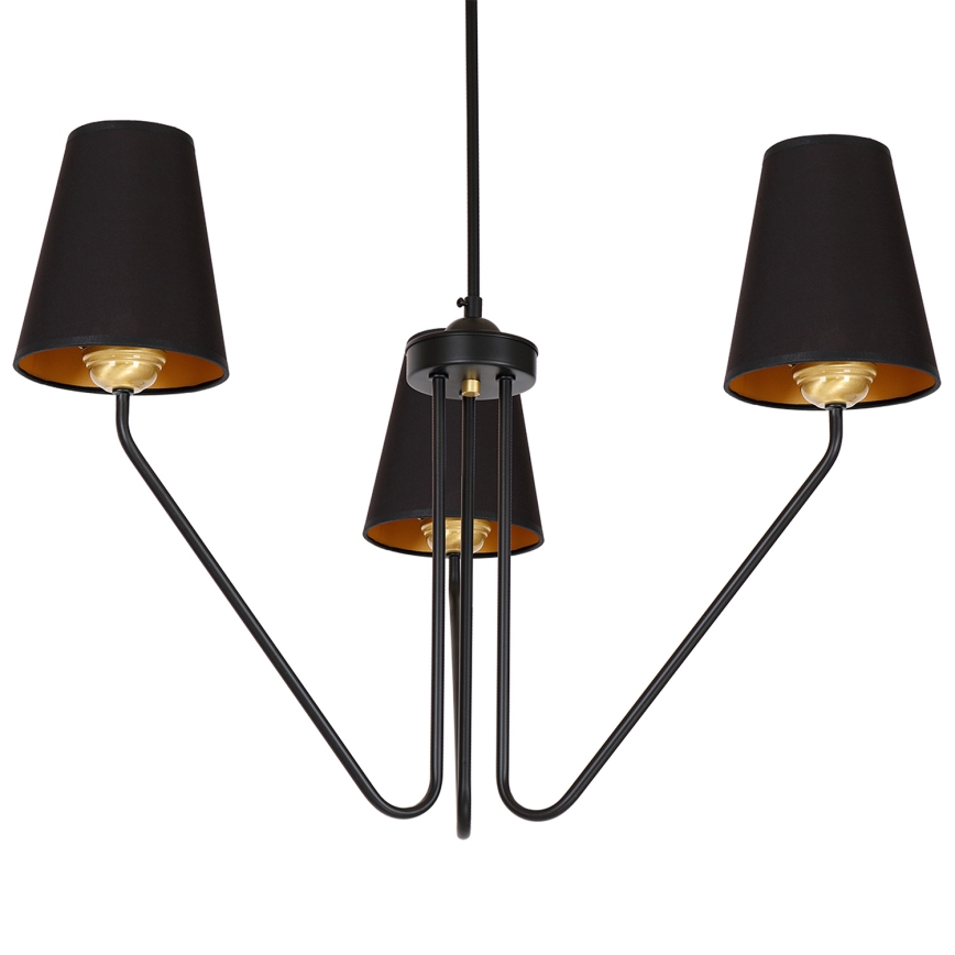 Lestenec na drogu VICTORIA 3xE27/60W/230V črna