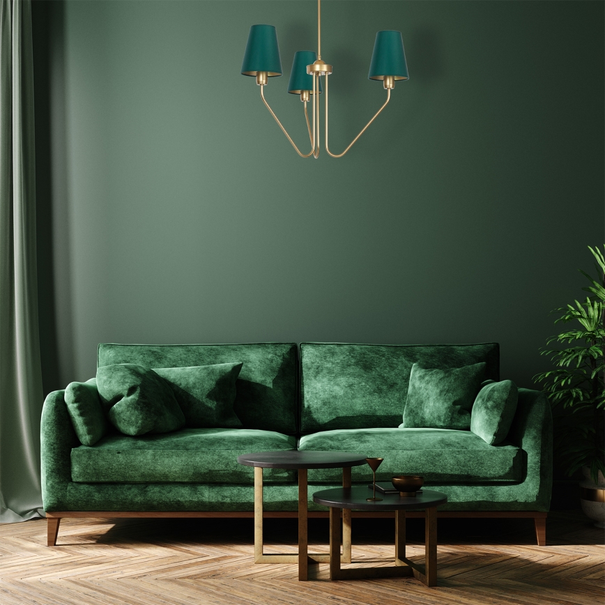 Lestenec na drogu VICTORIA 3xE27/60W/230V zelena