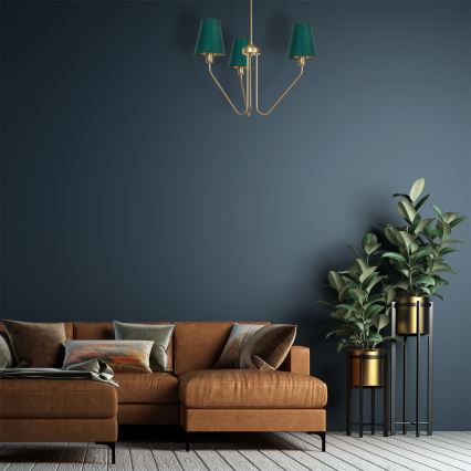 Lestenec na drogu VICTORIA 3xE27/60W/230V zelena