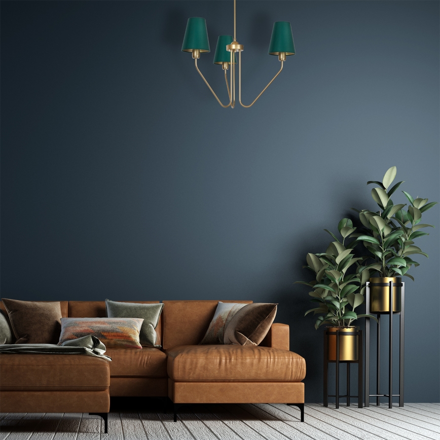 Lestenec na drogu VICTORIA 3xE27/60W/230V zelena