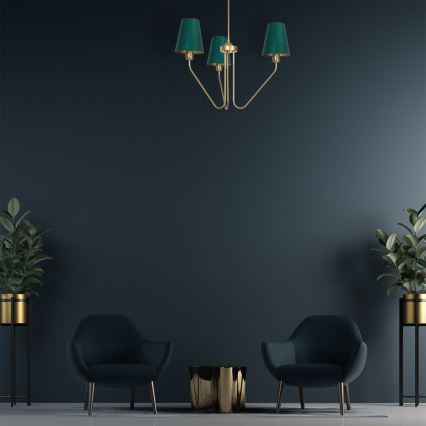 Lestenec na drogu VICTORIA 3xE27/60W/230V zelena