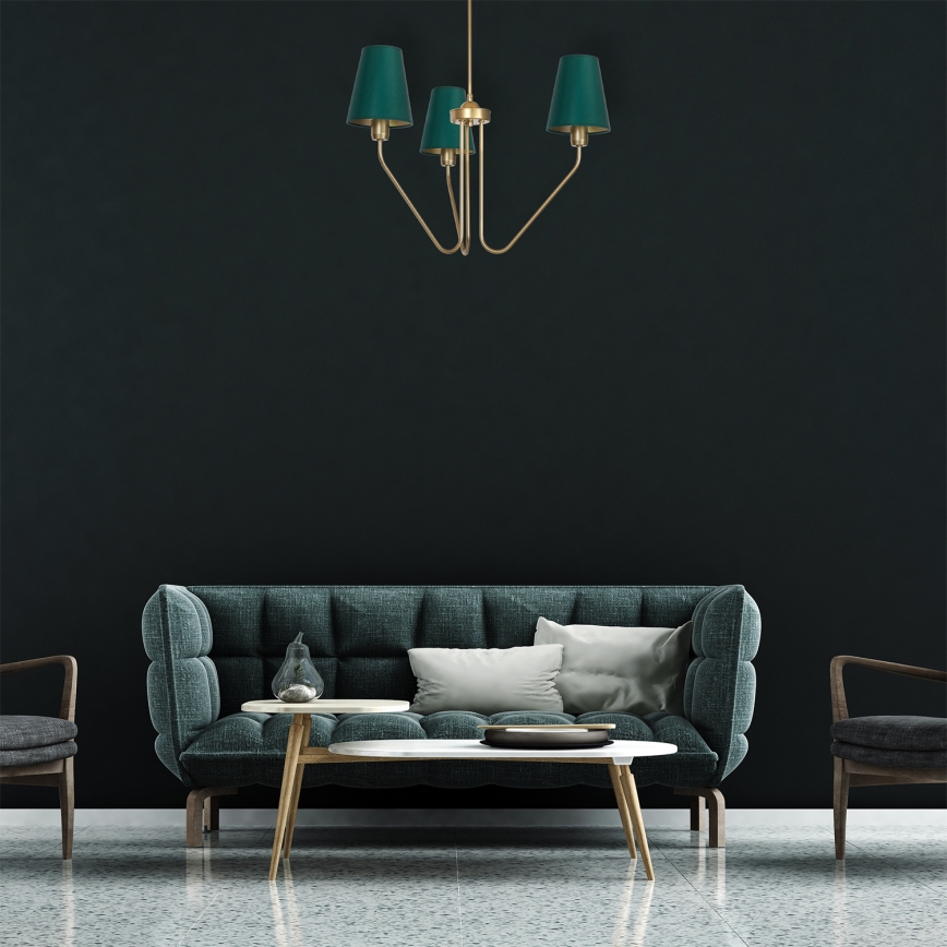 Lestenec na drogu VICTORIA 3xE27/60W/230V zelena