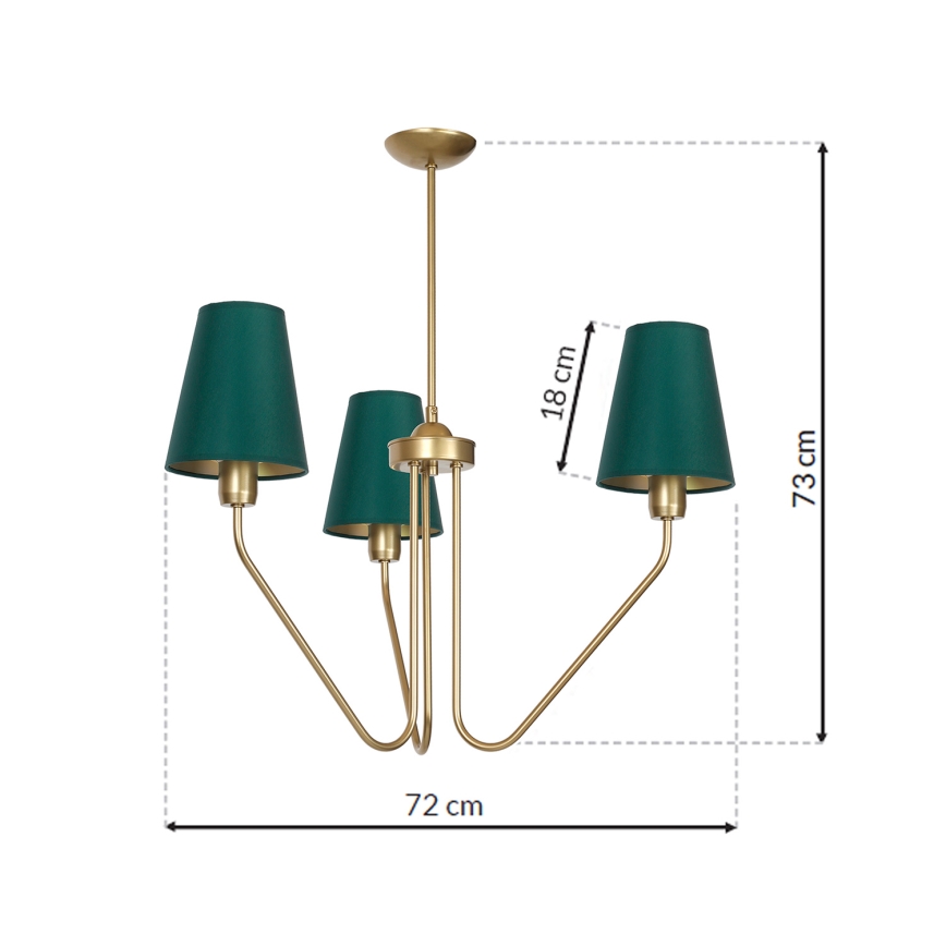 Lestenec na drogu VICTORIA 3xE27/60W/230V zelena