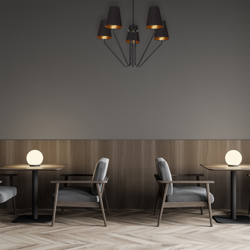 Lestenec na drogu VICTORIA 5xE27/60W/230V črna