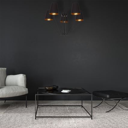 Lestenec na drogu VICTORIA 5xE27/60W/230V črna