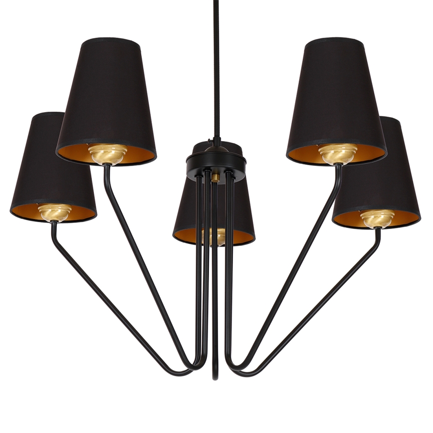Lestenec na drogu VICTORIA 5xE27/60W/230V črna