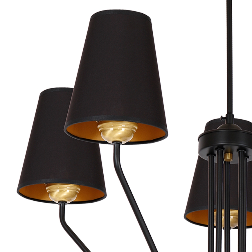 Lestenec na drogu VICTORIA 5xE27/60W/230V črna
