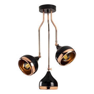 Lestenec na drogu YILDO 3xE27/40W/230V črna/bakrena