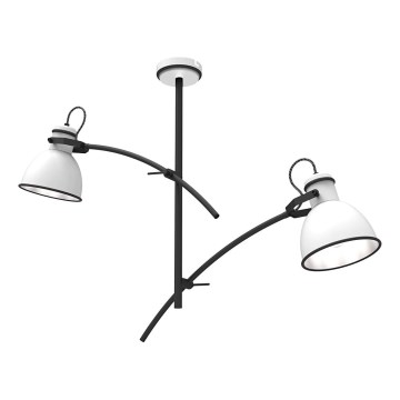 Lestenec na drogu ZUMBA 2xE27/60W/230V bela/črna