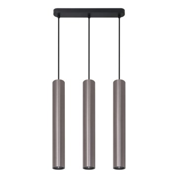 Lestenec na jeklenem kablu LUNGOMARE 3xGU10/10W/230V matni krom