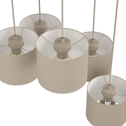 Lestenec na jeklenem lanku ARDEN 5xE27/15W/230V premer 44 cm bež
