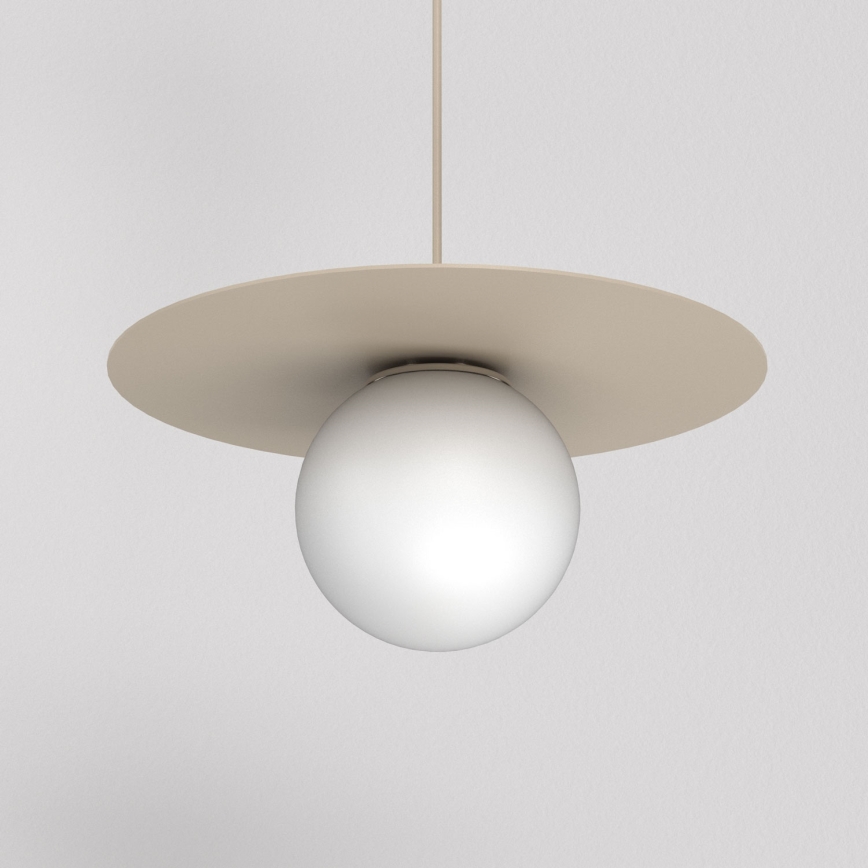 Lestenec na jeklenem lanku FLAT 1xE27/15W/230V bež