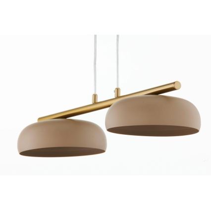 Lestenec na jeklenem lanku OLAF 2xGX53/12W/230V bež/zlata