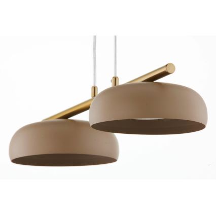 Lestenec na jeklenem lanku OLAF 2xGX53/12W/230V bež/zlata