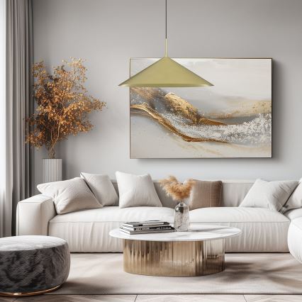 Lestenec na jekleni vrvici CAPITAL 1xGX53/15W/230V, premer 60 cm, v zlati barvi