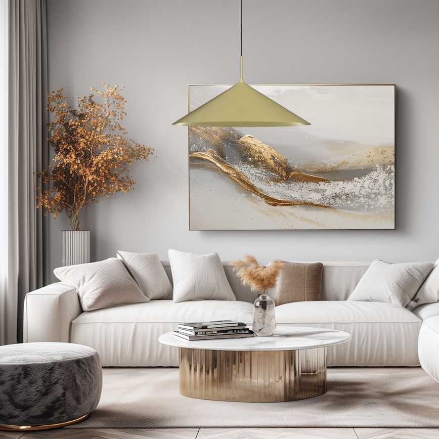 Lestenec na jekleni vrvici CAPITAL 1xGX53/15W/230V, premer 60 cm, v zlati barvi