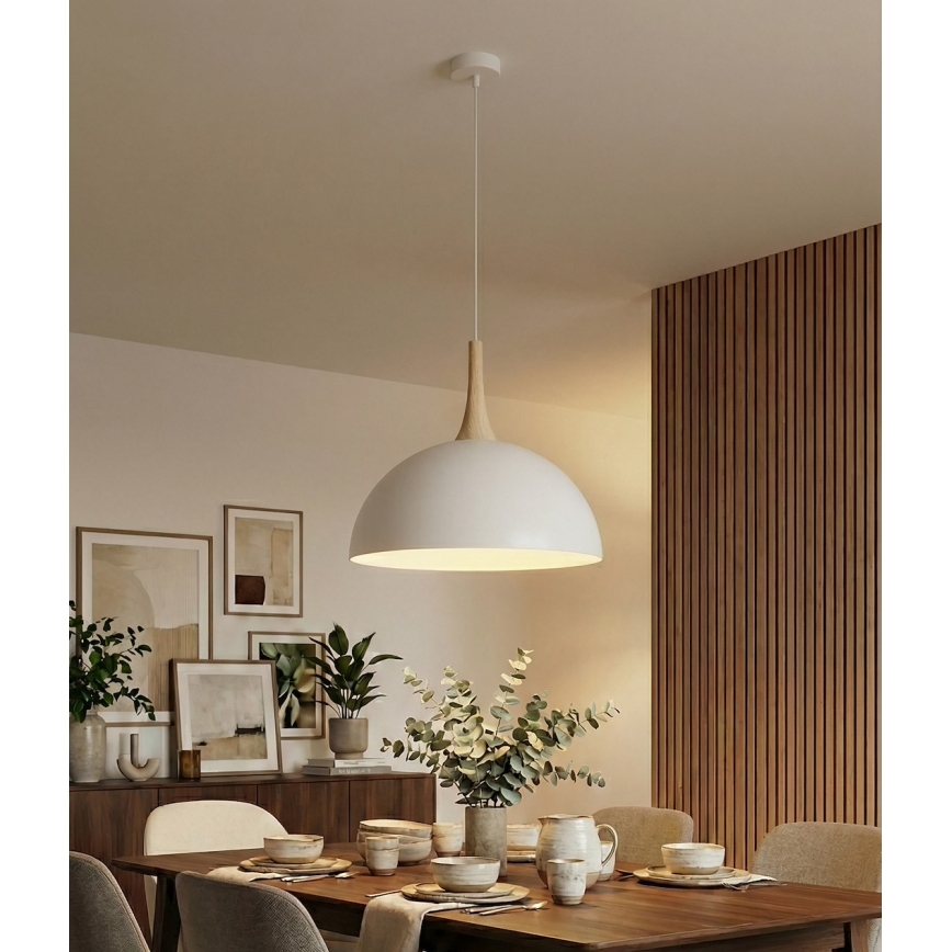 Lestenec na jekleni vrvici NAUTICA 1xGX53/12W/230V bela