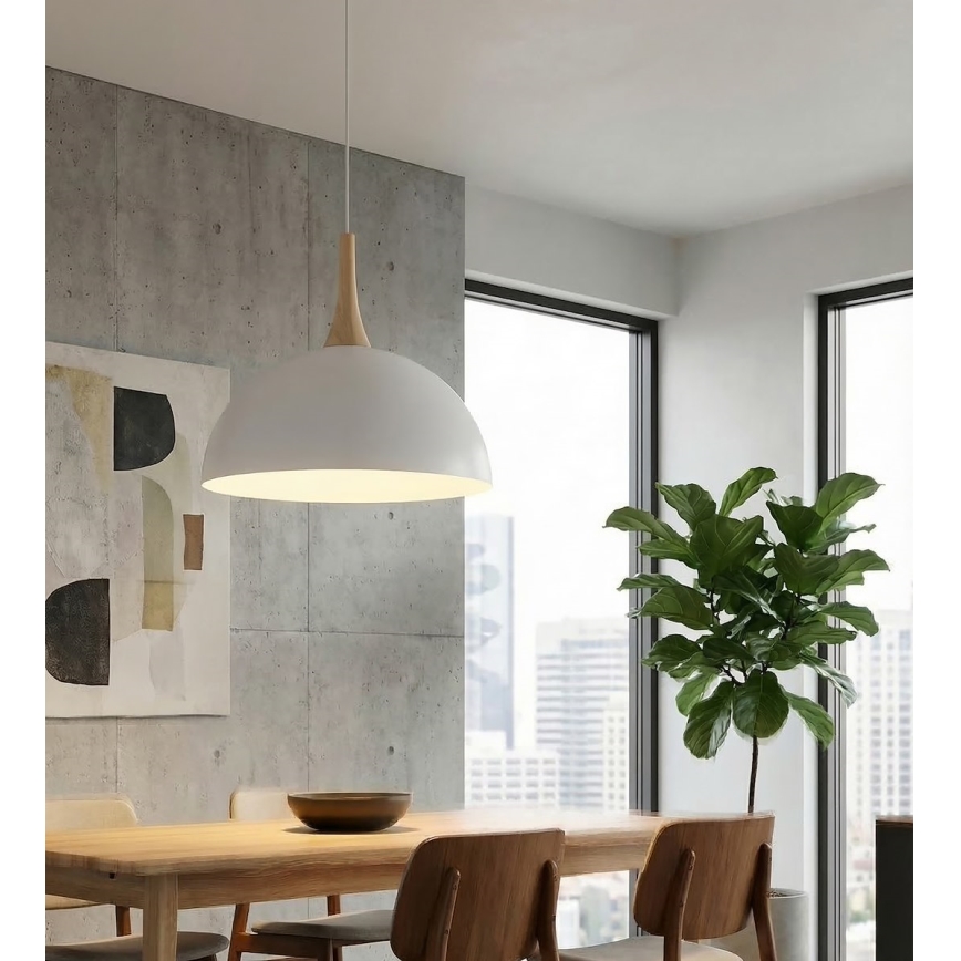 Lestenec na jekleni vrvici NAUTICA 1xGX53/12W/230V bela