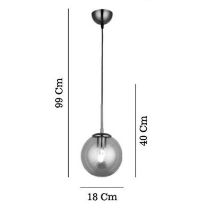 Lestenec na jekleni vrvici POLINO 1xE27/40W/230V bronast