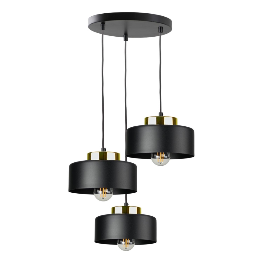 Lestenec na kabel IGNIA 3xE27/60W/230V črna