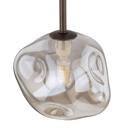 Lestenec na kabel LAVA 1xG9/8W/230V bronast/dimno bež